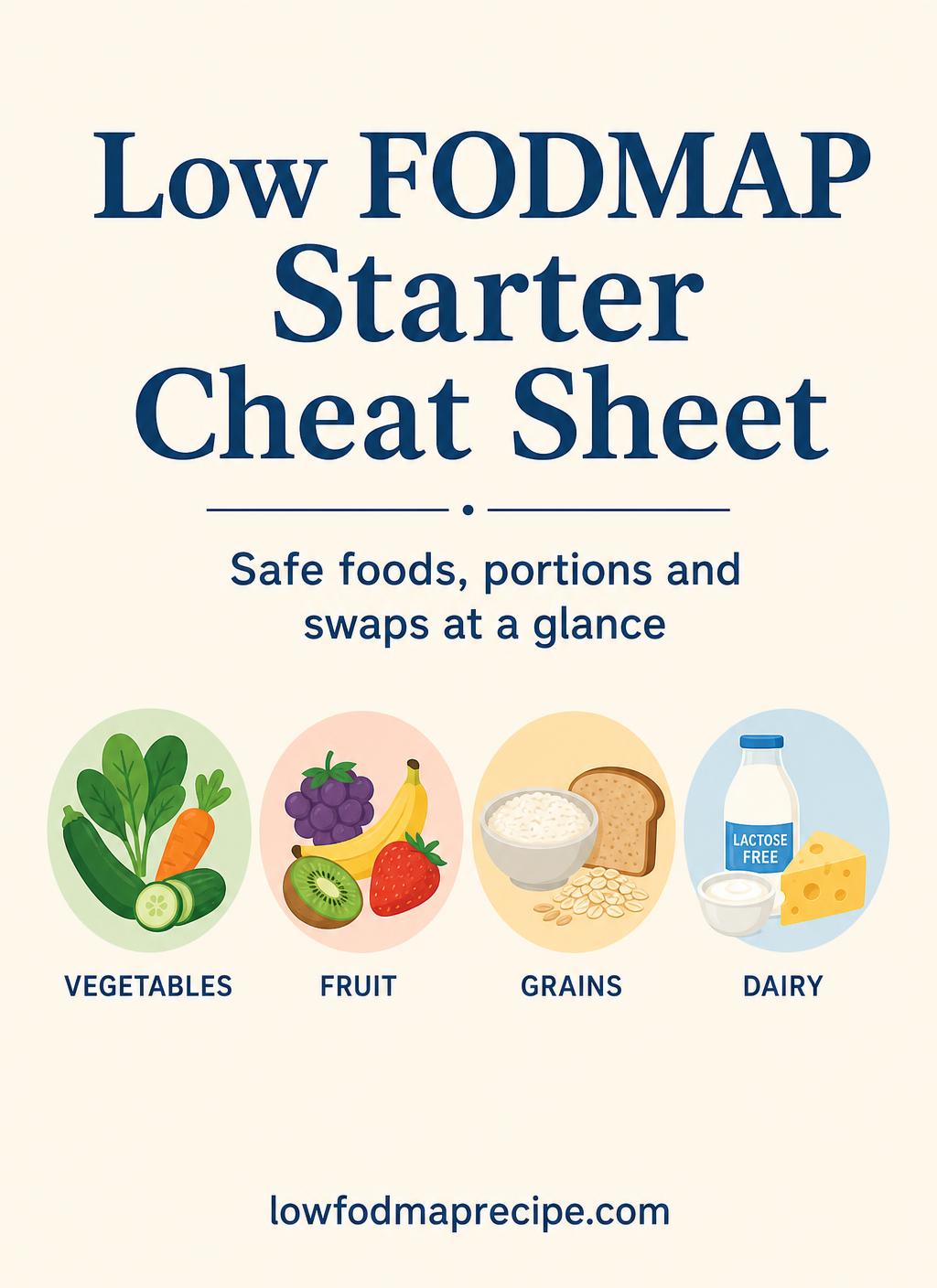 Low FODMAP Starter Cheat Sheet cover