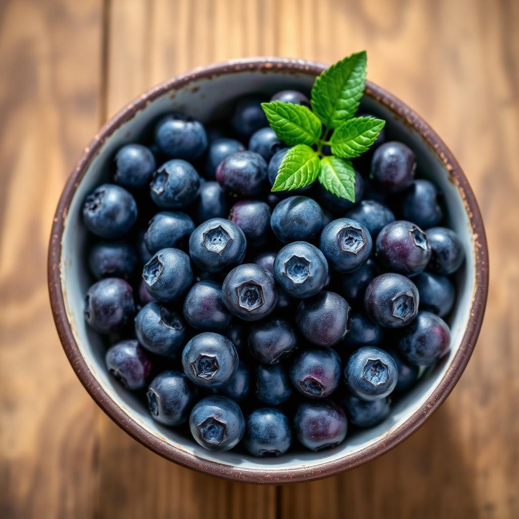 Bowl of fresh blueberries