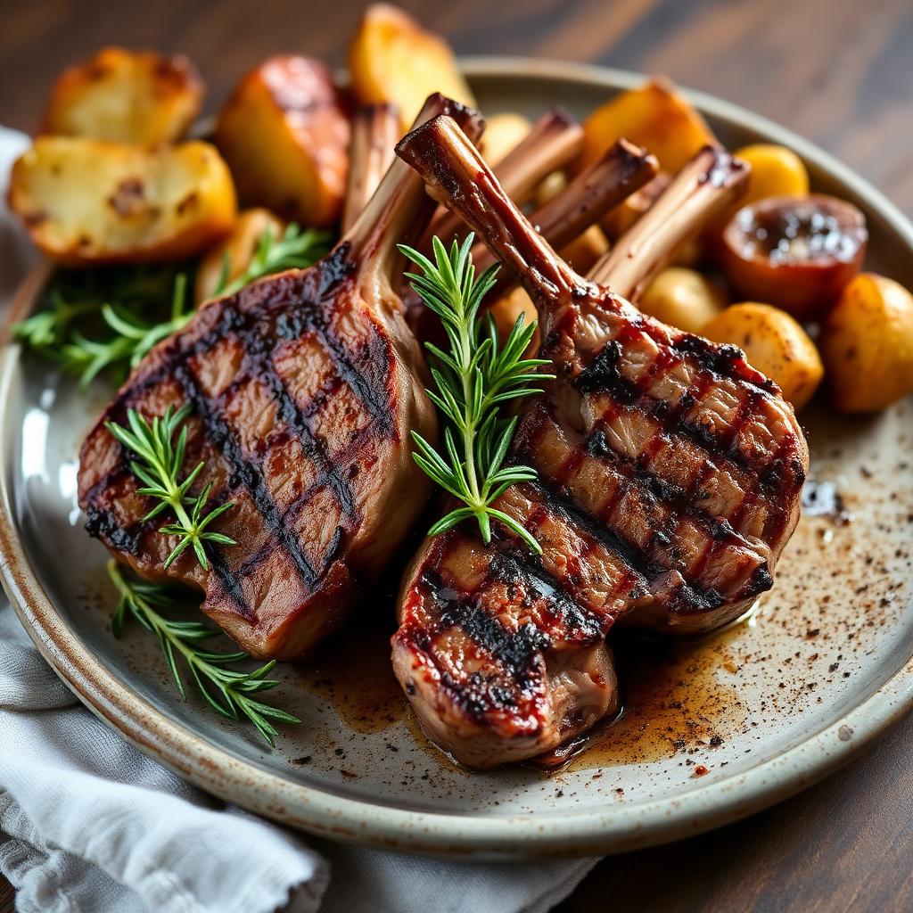 Grilled Lamb Chops with Rosemary