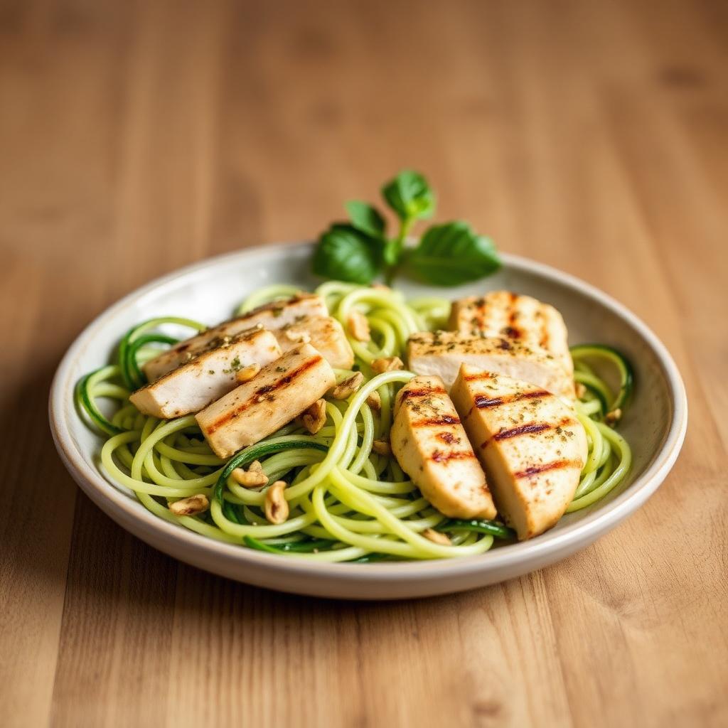 Pesto Zoodles with Chicken