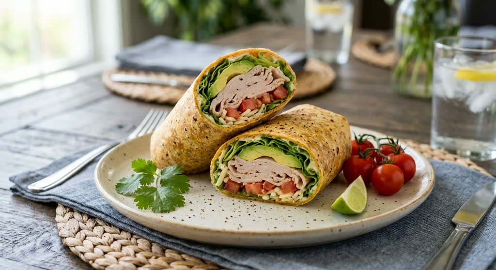 Turkey Avocado Corn Tortilla Wrap