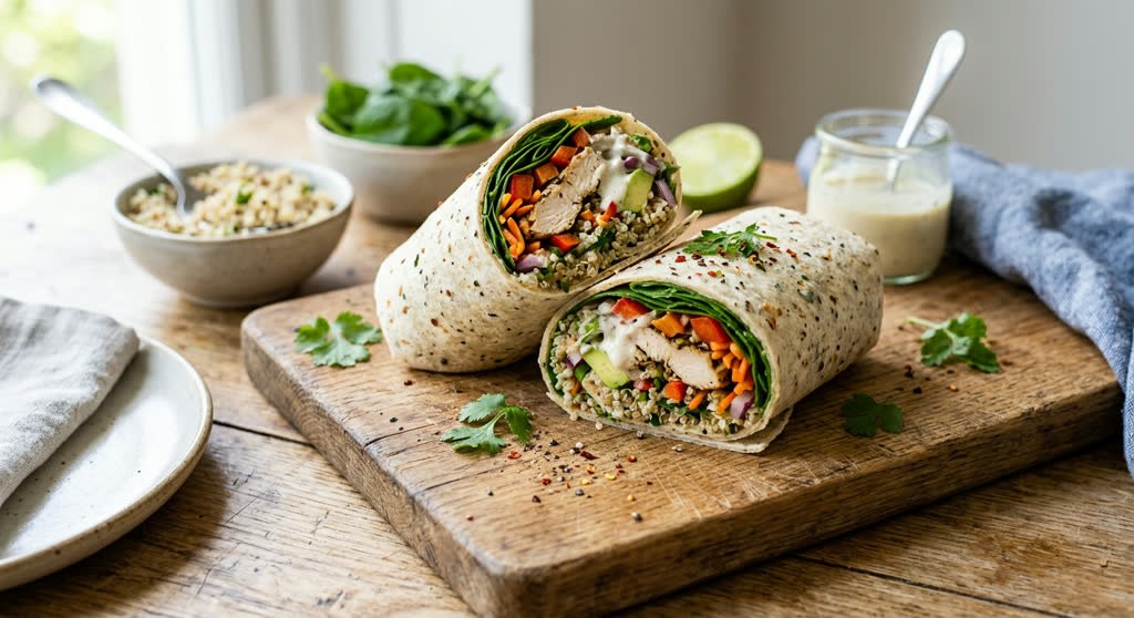 Chicken Quinoa Spinach Wrap