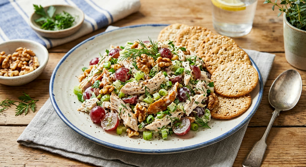 Chicken Salad with Rice Crackers