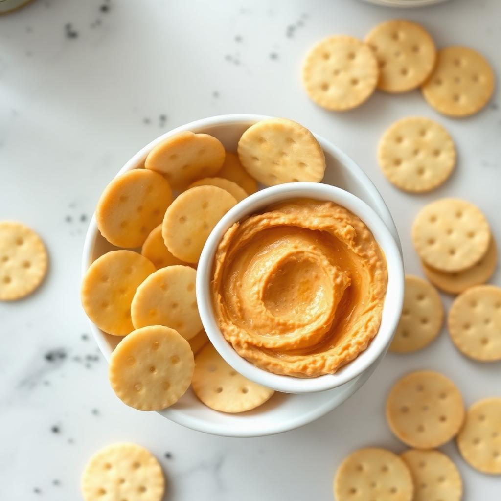 Rice Crackers with Garlic-Free Hummus