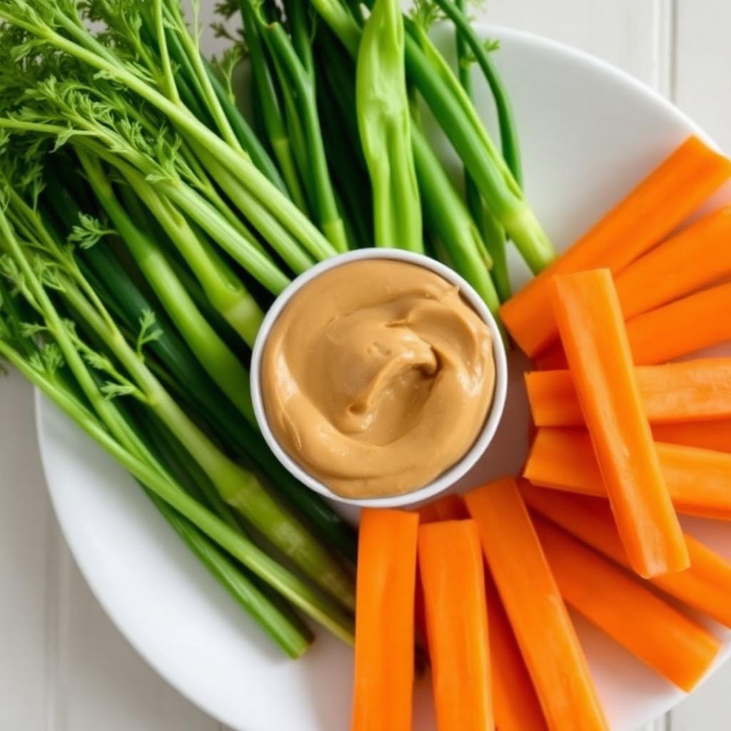 Carrot Sticks with Peanut Butter Dip