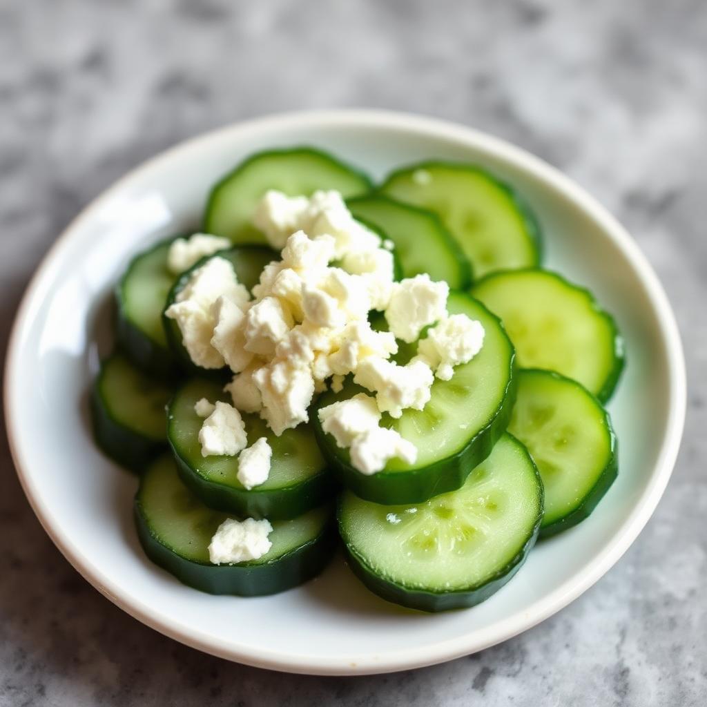 Cucumber Slices with Feta