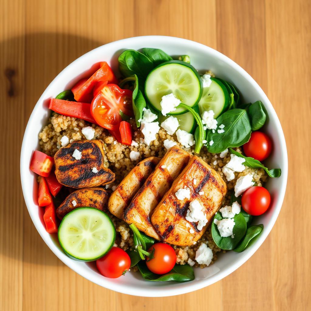 Low FODMAP Chicken Quinoa Power Bowl — High-Protein IBS-Friendly Lunch — low FODMAP lunch ready to serve